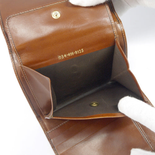 OLD Gucci マイクロ流れ星２つ折れ財布（茶・総革）