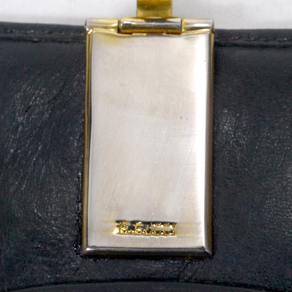 OLD Gucci  ビット留め具シェリー折財布（黒・ジャガード）