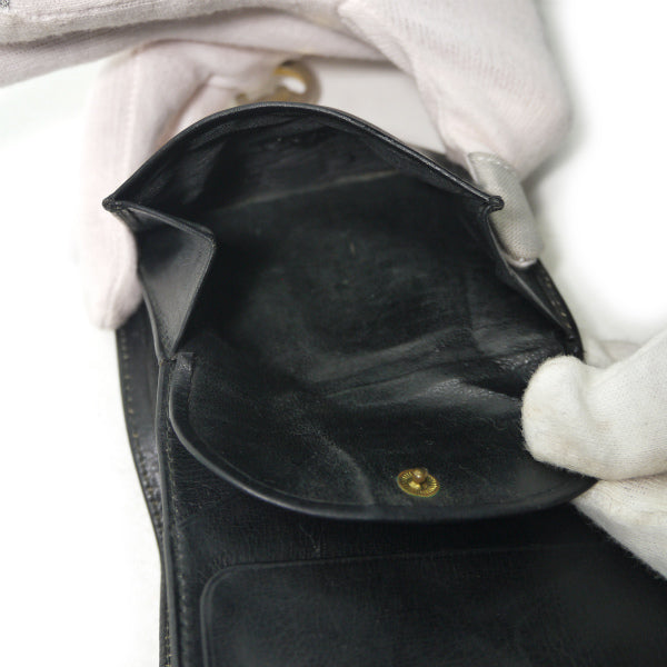OLD Gucci  ビット留め具シェリー折財布（黒・ジャガード）