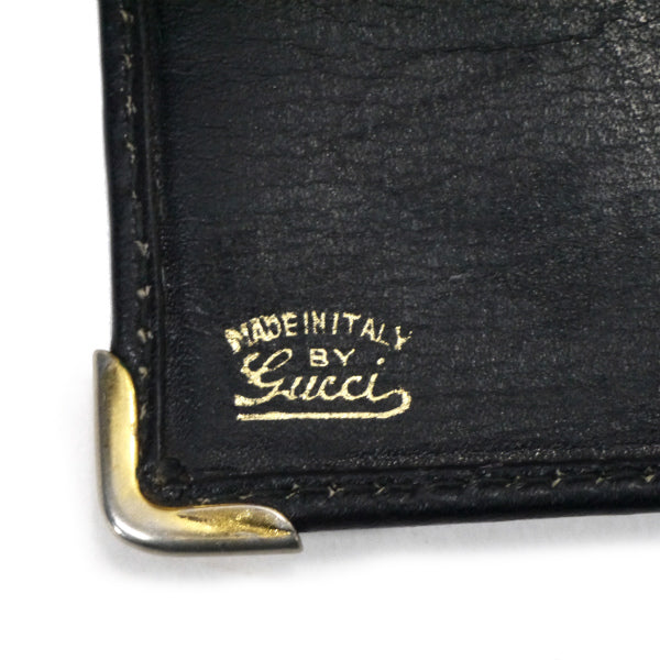OLD Gucci  ビット留め具シェリー折財布（黒・ジャガード）
