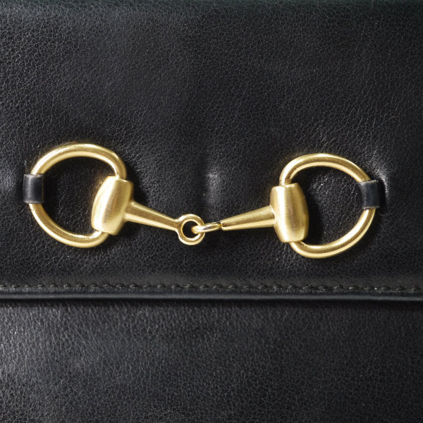 OLD Gucci　総革ホースビットがま口財布（黒）