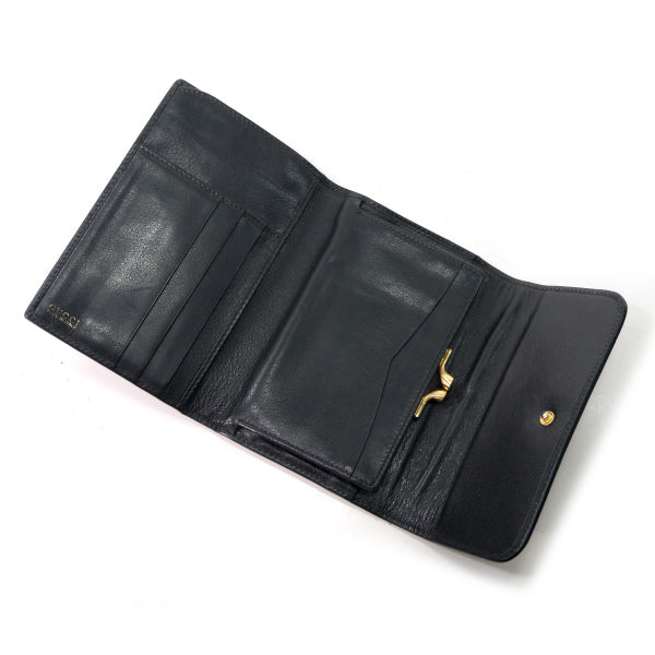 OLD Gucci　総革ホースビットがま口財布（黒）