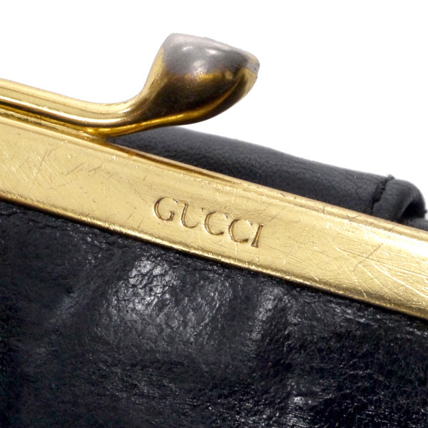OLD Gucci　総革がま口シェリー折財布（黒）