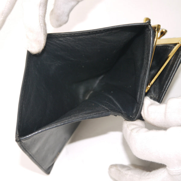 OLD Gucci　総革がま口シェリー折財布（黒）