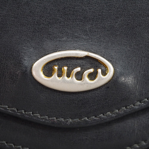 OLD Gucci　総革70s筆記体ロゴ長財布（黒）