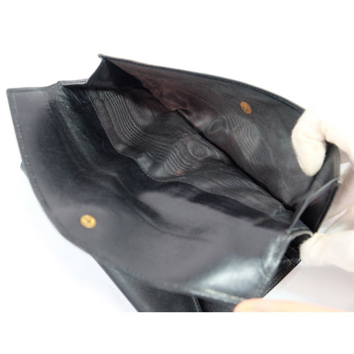 OLD Gucci　総革70s筆記体ロゴ長財布（黒）