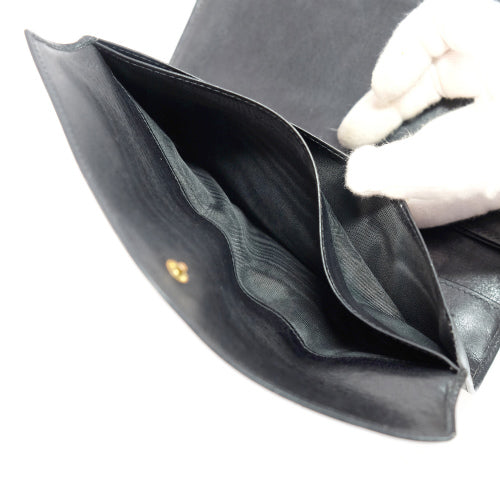 OLD Gucci　総革70s筆記体ロゴ長財布（黒）