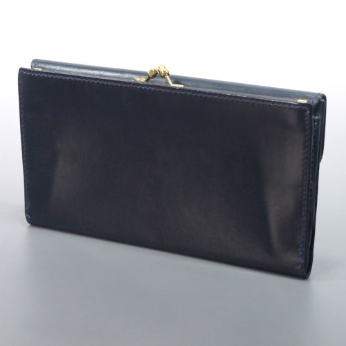 OLD Gucci 総革がま口長財布(ダークネイビー)