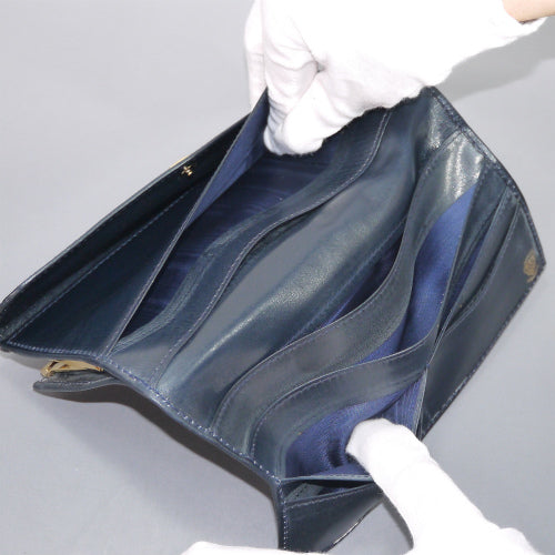 OLD Gucci 総革がま口長財布(ダークネイビー)