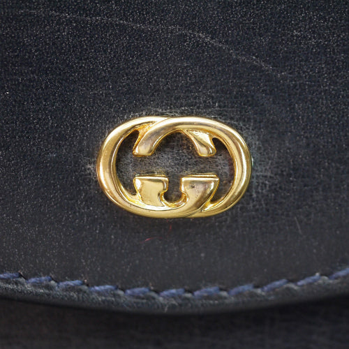 OLD Gucci 総革がま口長財布(ダークネイビー)