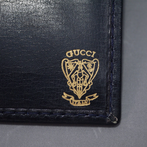 OLD Gucci 総革がま口長財布(ダークネイビー)