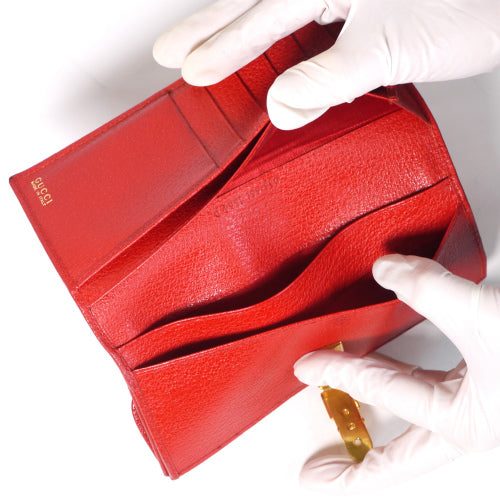 OLD Gucci　本革　横長財布（赤）