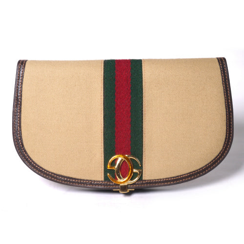 OLD Gucci　ハーフムーン財布（ベージュ)