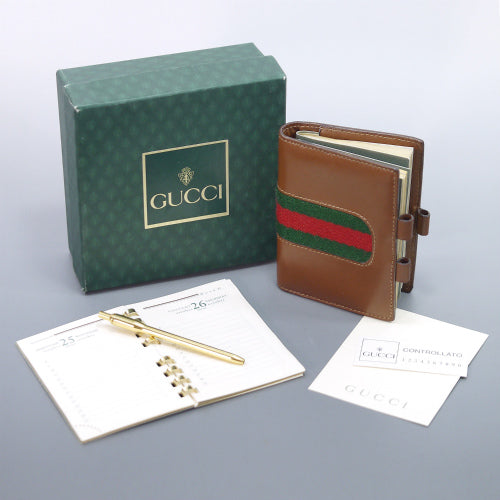 OLD Gucci　 95年製シェリーライン手帳(茶)