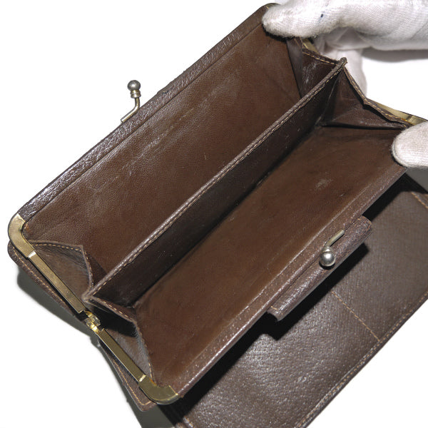 OLD Gucci  総革がま口シェリー長財布（茶）