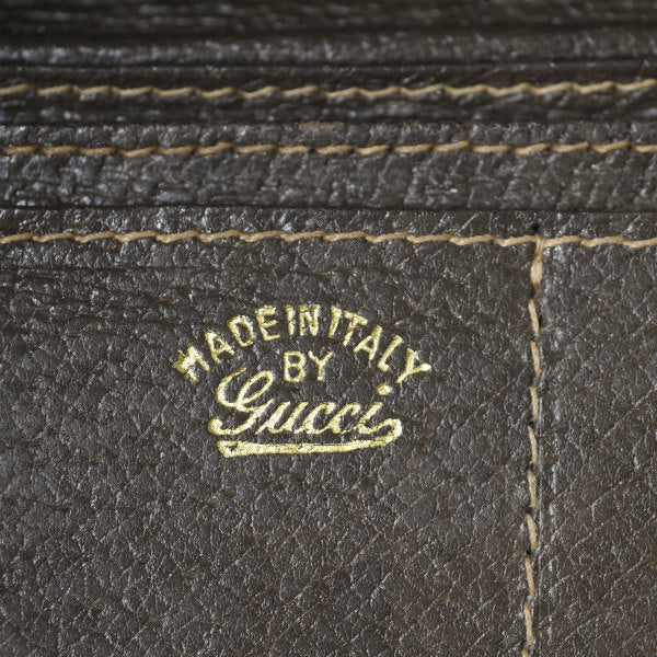 OLD Gucci  総革がま口シェリー長財布（茶）
