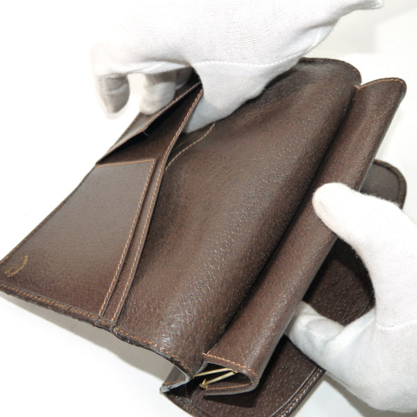 OLD Gucci ビット留具がま口レザー長財布（濃茶）