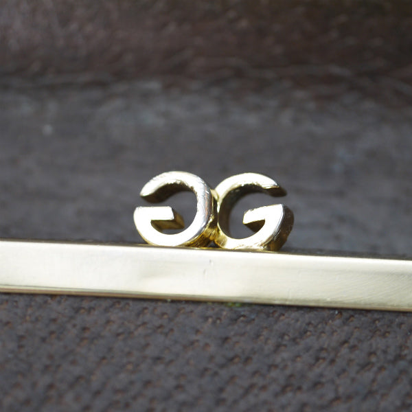 OLD Gucci ビット留具がま口レザー長財布（濃茶）