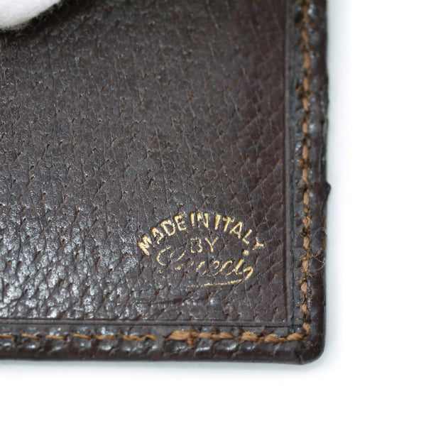 OLD Gucci ビット留具がま口レザー長財布（濃茶）