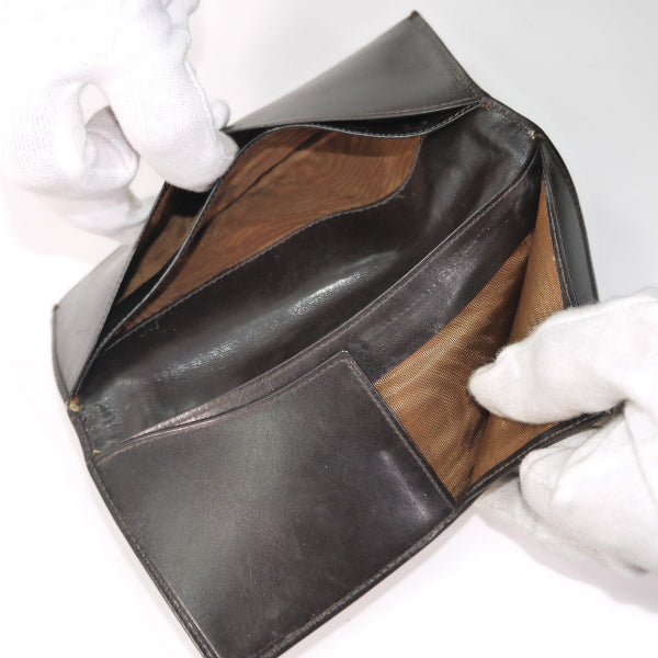 OLD Gucci GG留具スエード長財布（濃茶）