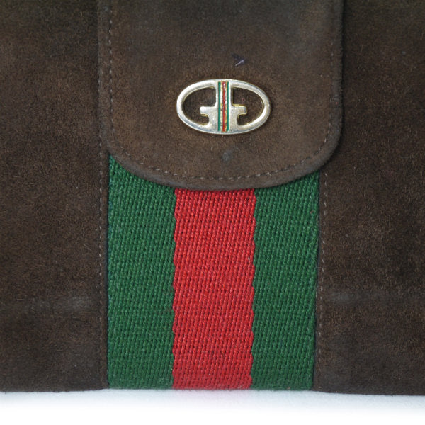 OLD Gucci 高級スエード シェリー長財布（濃茶）