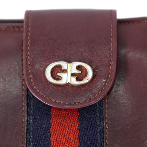 OLD Gucci  総革２つ折れシェリー財布（ボルドー）