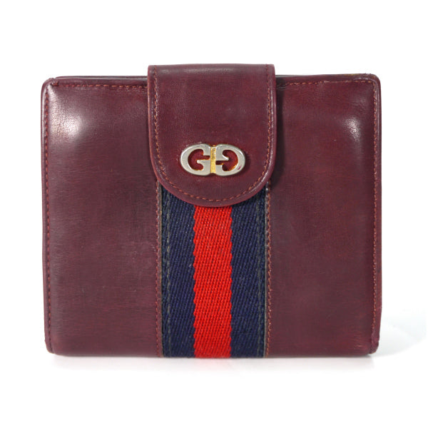 OLD Gucci  総革２つ折れシェリー財布（ボルドー）