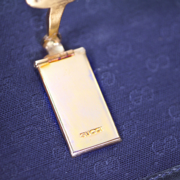 OLD Gucci ジャガード マイクロGG×ビット長財布（紺）