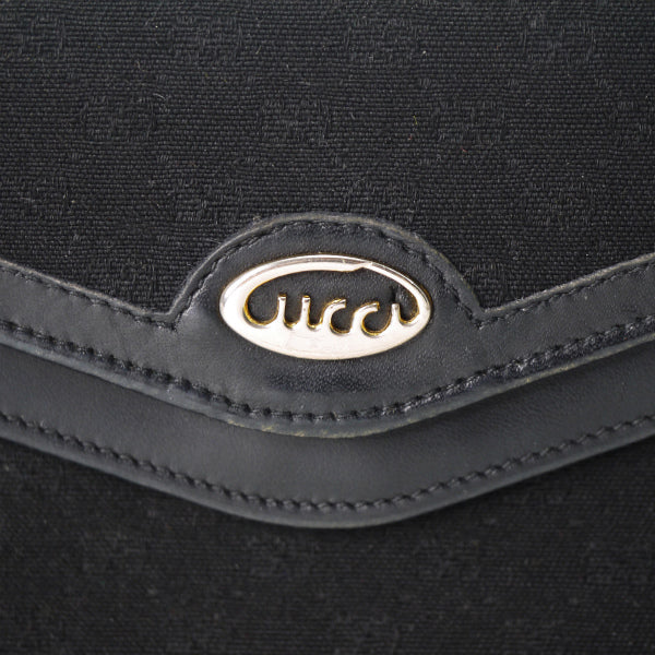 OLD Gucci ジャガード マイクロGG×筆記体長財布（黒）