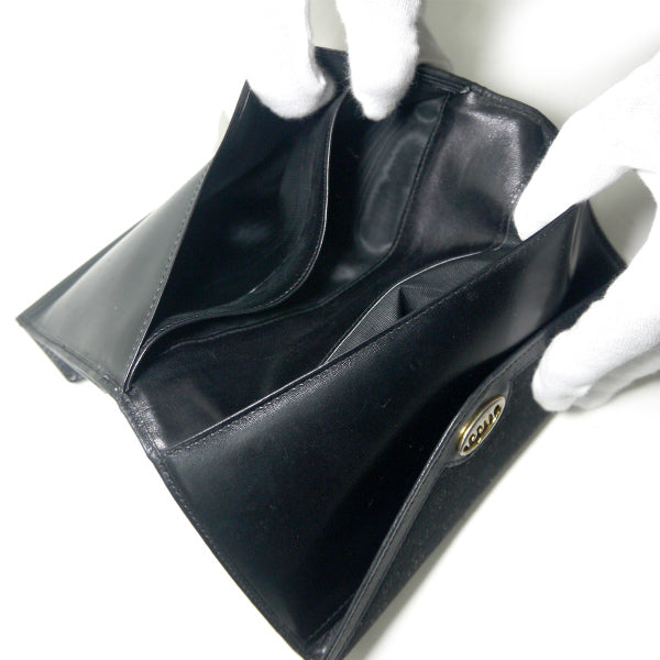 OLD Gucci ジャガード マイクロGG×筆記体長財布（黒）