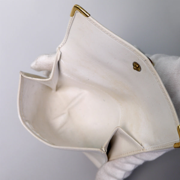 OLD Gucci  レア！総革２つ折れシェリー財布（白・箱付き）