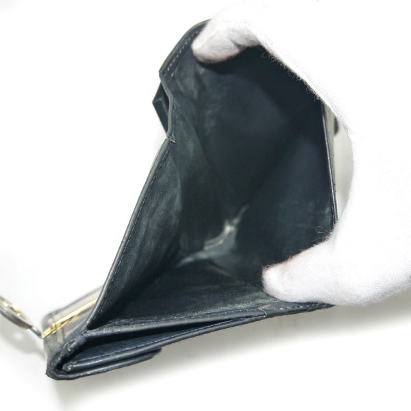 OLD Gucci GG留め具レザー２つ折れ財布（黒）