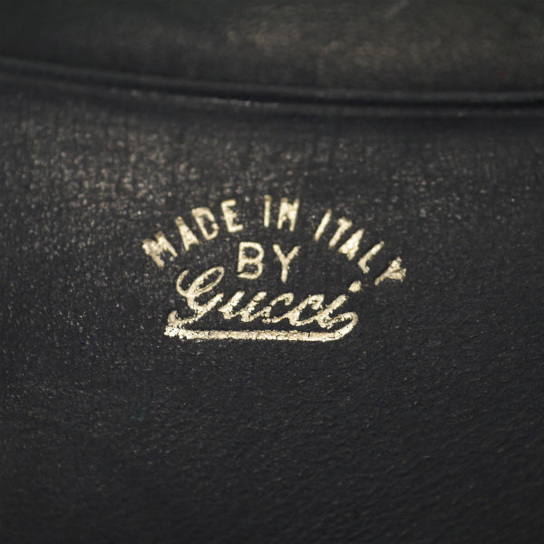 OLD Gucci GG留め具レザー２つ折れ財布（黒）