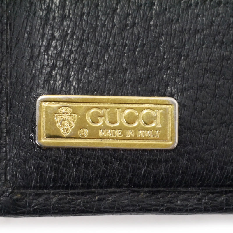 OLD Gucci GG留め具ピグスキン２つ折財布（黒）