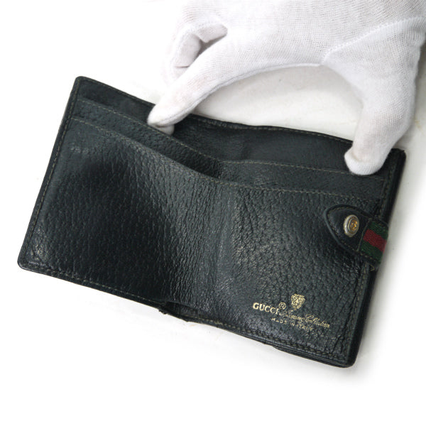 OLD Gucci　２つ折れミニシェリー財布（黒）