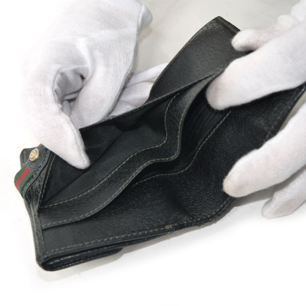 OLD Gucci　２つ折れミニシェリー財布（黒）