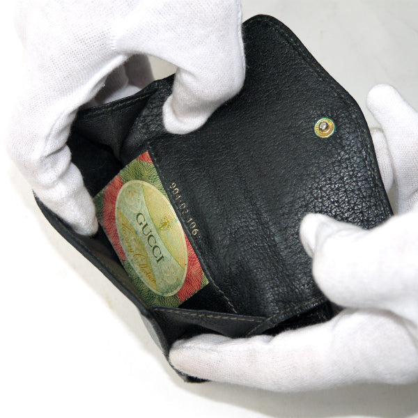 OLD Gucci　２つ折れミニシェリー財布（黒）