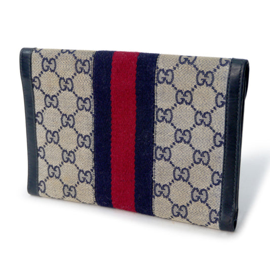 OLD Gucci　レア!シェリー ジャガード長財布（青）