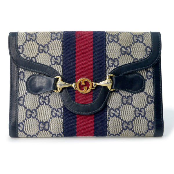 OLD Gucci　レア!シェリー ジャガード長財布（青）