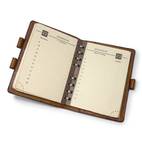 OLD Gucci　 レア!!流れ星柄スケジュール手帳（茶）