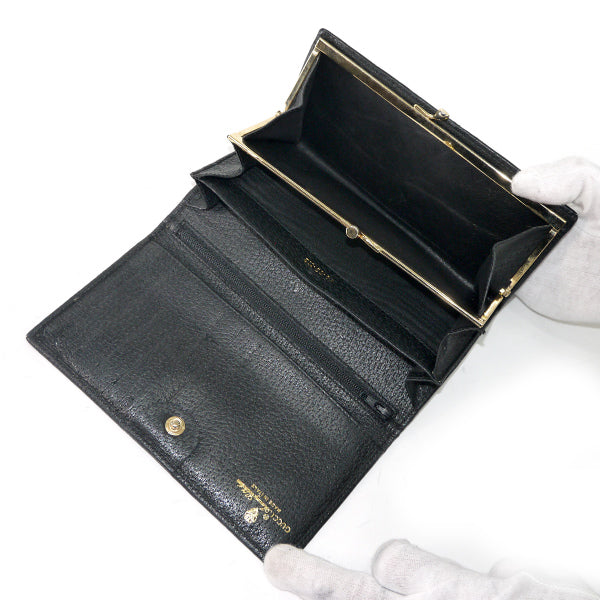 OLD Gucci GG柄３つ折れ長財布（黒）