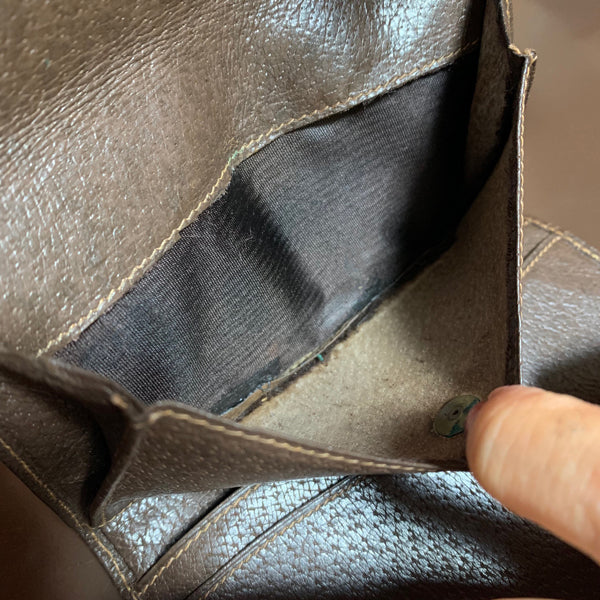 OLD Gucci　ピグスキン シェリーミドル財布（茶）