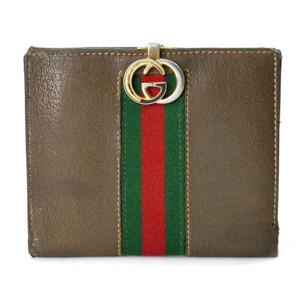 OLD Gucci　ピグスキン シェリー折財布（茶）