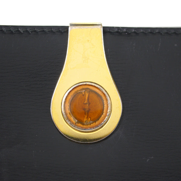 OLD Gucci ＜訳あり＞総革デュアルトーン長財布（黒×緑）