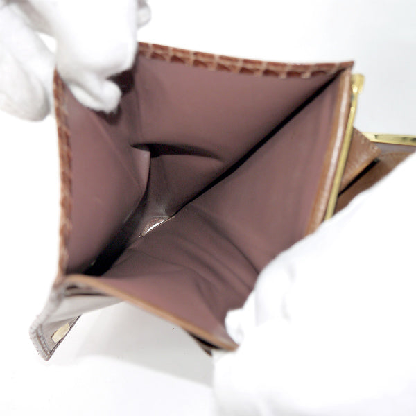 OLD Gucci パイソン がま口長財布（茶）