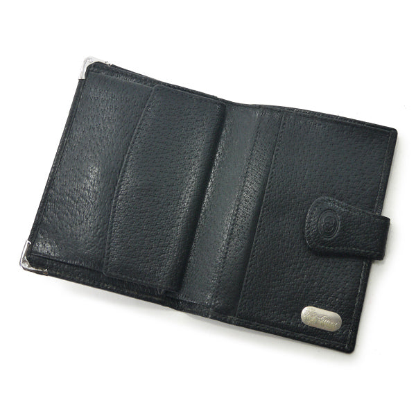 OLD Gucci エンボスロゴ ピグスキン折財布（黒）
