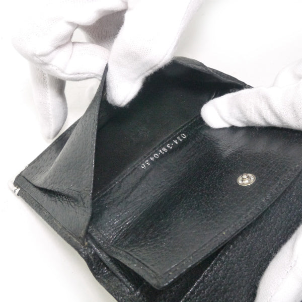 OLD Gucci エンボスロゴ ピグスキン折財布（黒）
