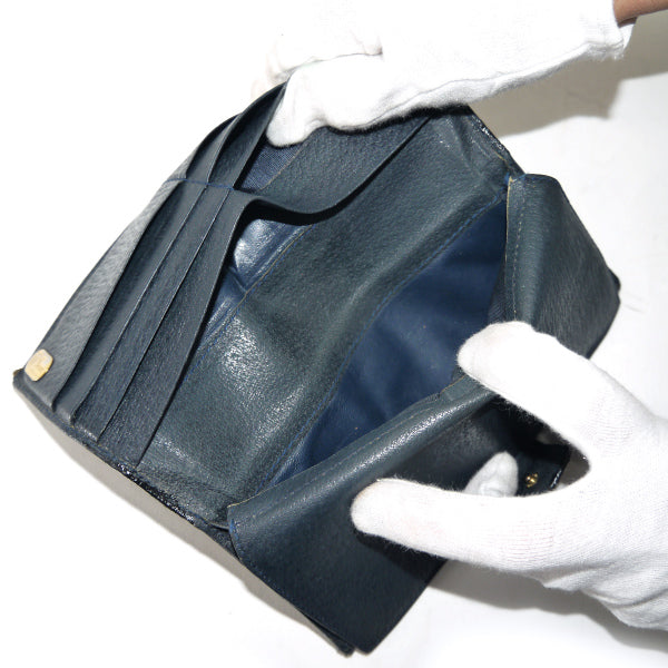 OLD Gucci　定番シェリーWホック長財布（青）