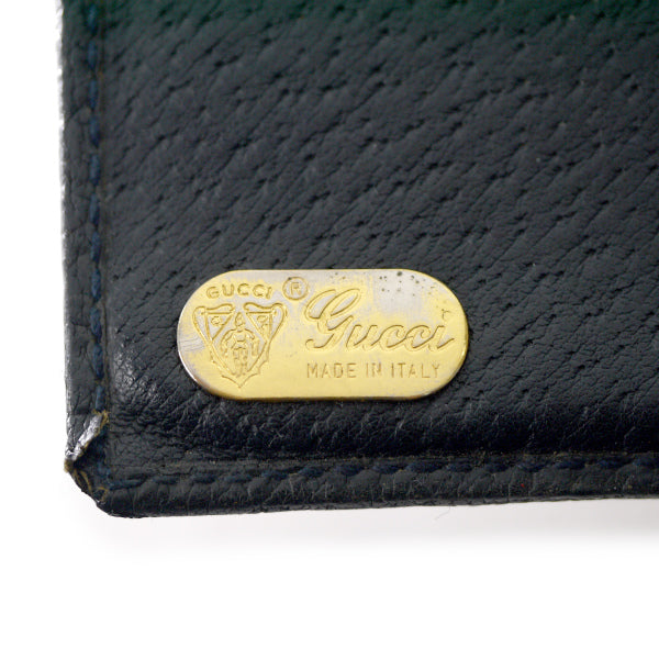 OLD Gucci　定番シェリーWホック長財布（青）