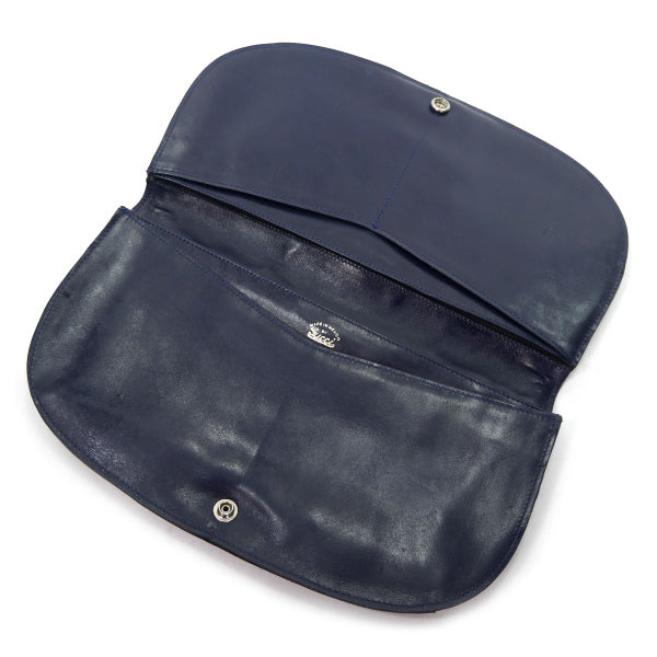 OLD Gucci  メキシコ製!!ハーフムーンお財布クラッチ（青）